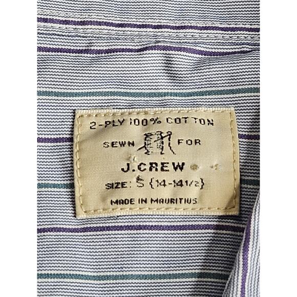 Vintage J. Crew Men's Long Sleeve Button Down Blue Pinstriped Shirt Size Small - Picture 5 of 8